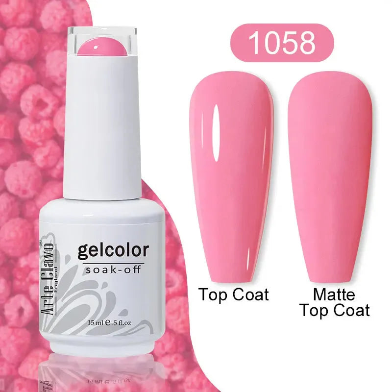 Cherry Red Color Gel Nail Polish Semi Permanent Gel Varnishes For Christmas Nail Art Design Glass Bottle Top Colorcard - Shop & Buy