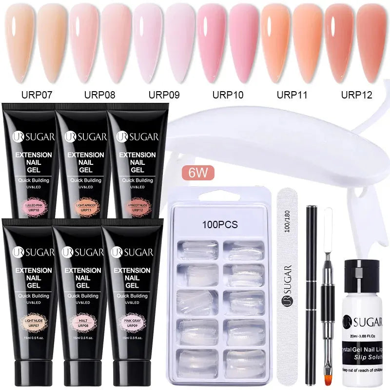 15ml Extension Gel Set Kits Semi Permanent Acrylic Hard Gel White Clear Nude Gel Nail Polish Nail Art Construction Gel - Shop & Buy