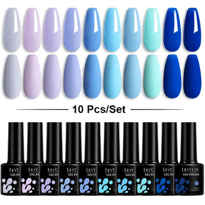 10Pcs/Set Nail Gel Polish Pink Glitter Scheme Popular Spring Colors Semi Permanent Soak Off UV LED Nail Art Gel Kit - Shop & Buy