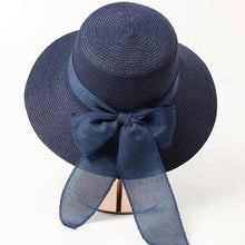 Load image into Gallery viewer, New Summer Sunscreen Hat Bowknot Straw Hat for Women Fashion Wide Brim Sunhat Beach Cap
