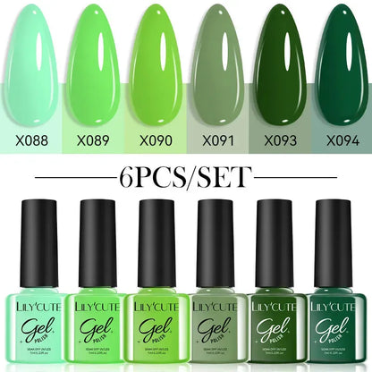 6Pcs/Set Macaron Color Gel Nail Polish Set Kit Spring 6 Colors UV LED Nail Art Gel Vernis Semi Permanent Base Top Coat - Shop & Buy