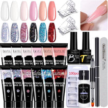 Load image into Gallery viewer, Extension Nail Gel Kits Acrylic Nail Art Fast Building Polygels Semi Permanent Soak Off UV Manicure Nail Art Tool Kit
