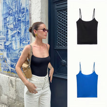 Load image into Gallery viewer, Summer new solid color casual commuting versatile elastic slim suspender top ladies
