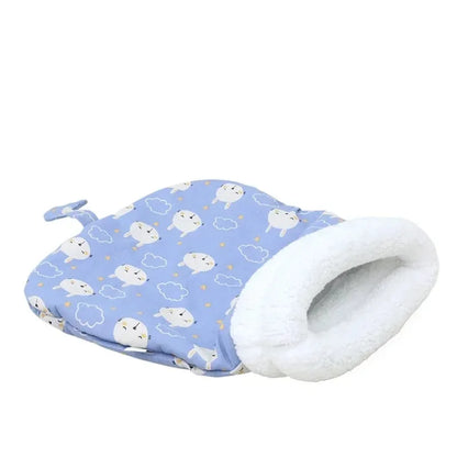 Cat Sleeping Bag Soft Cuddly Fluffy Feel Thickened Pet Pocket Type Quilt Bed Kitten Puppy Soft Comfortable Warm Nest Pet