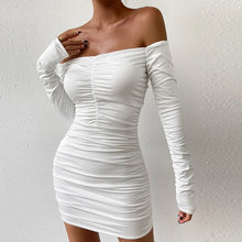 Load image into Gallery viewer, Sexy Ruffle Short Club Dress Ladies Autumn White Bodycon Dresses For Women Party Tight Mini Dress Clubwear
