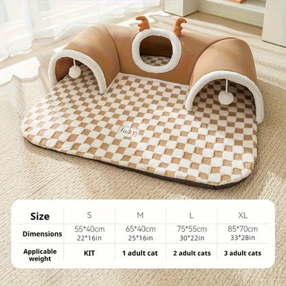 Cats Pet Products Warm Supplies Christmas Goods for Winter Basket Houses Habitats Kitten Accessory Bed Dog All Things Mat Beds