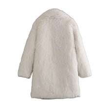 Load image into Gallery viewer, New women&#39;s fashion temperament versatile loose large lapel artificial fur effect coat
