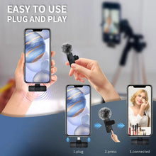 Load image into Gallery viewer, NEW Wireless Lavalier Microphone Audio Video Recording Mini Mic For iPhone Android Laptop Live Gaming Mobile Phone Microphone
