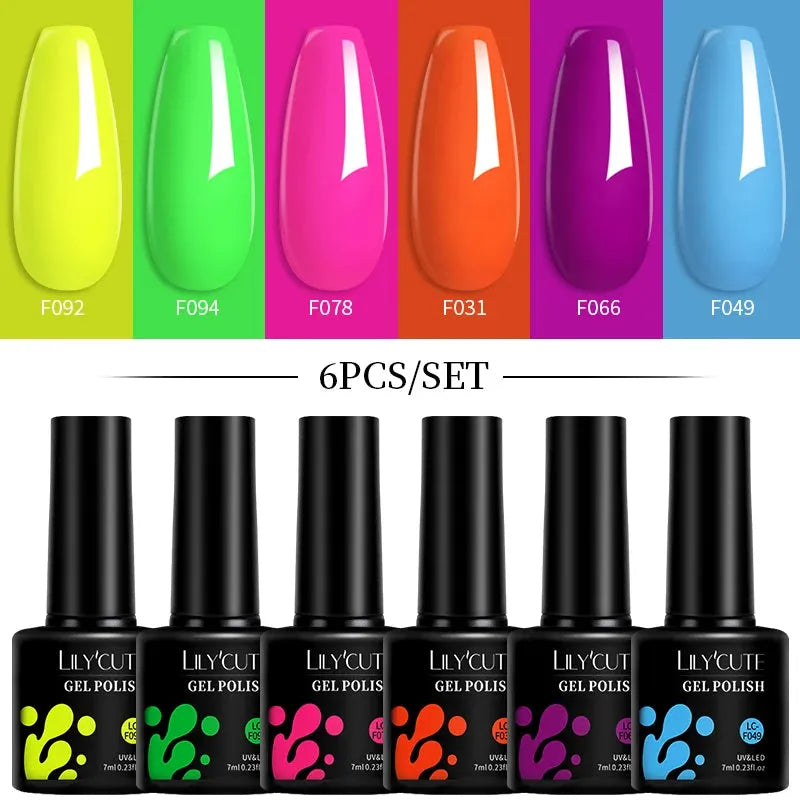 6Pcs/Set Reflective Colorful Liner Gel Nail Polish Kit Sparkling Glitter Flower Drawing Painting Stripe Pull Line Gel - Shop & Buy