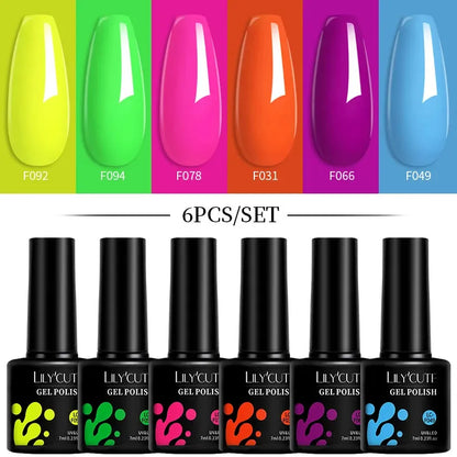 6Pcs/Set Reflective Colorful Liner Gel Nail Polish Kit Sparkling Glitter Flower Drawing Painting Stripe Pull Line Gel - Shop & Buy