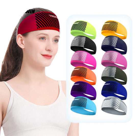 Absorbent Cycling Sport Sweat Headband Sweatband for Men and Women Yoga Hair Head Sweat Bands Sport Safety Sweatband Gym Outdoor