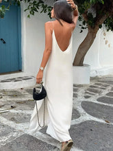 Load image into Gallery viewer, Summer Women Backless Sling Dress Sexy Loose V Neck Sleeveless Split Maxi Dresses
