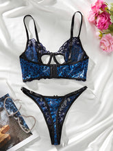 Load image into Gallery viewer, Women Lace Sexy Lingerie Suits Strap Backless Bra+Mini Briefs Sensual Two Pieces Sets
