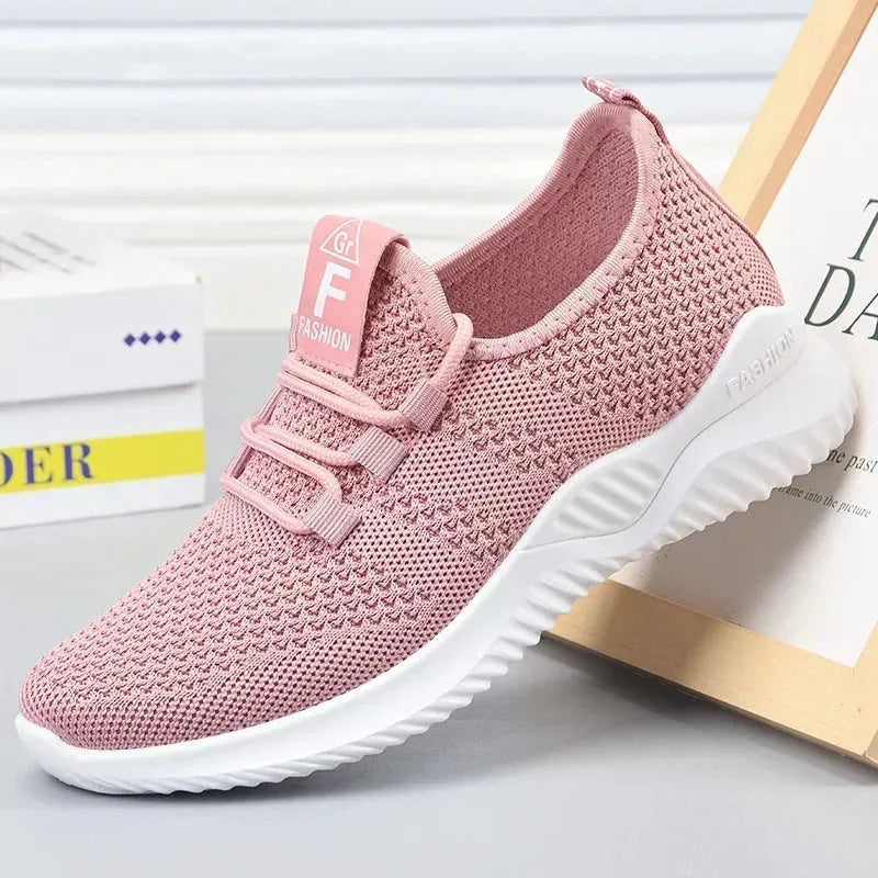 Women's Casual Sneakers Summer Comfortable Breathable Platform Shoes Fashion Women Versatile Lace-up Shoe - Shop & Buy