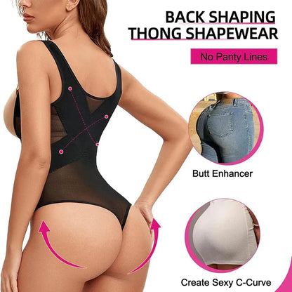 Womens Shapewear Bodysuit Thong Tummy Control Butt Lifter Body Shaper Seamless Waist Trainer Corset X-shaped Stomach Girdles - Shop & Buy