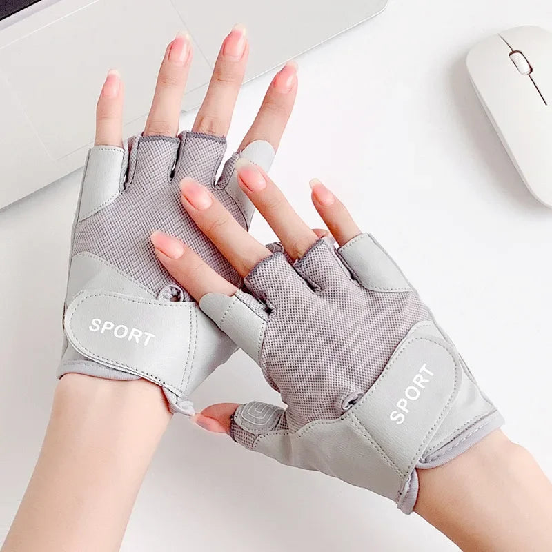 1 Pair Gym Body Building Training Fitness Gloves Sports Weight Lifting Exercise Slip-Resistant Gloves for Women Men Yoga Gloves