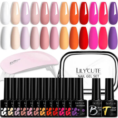 12PCs 7ml Spring Macaron Nail Gel Polish Set Semi Permanent UV Gel For Manicure Soak Off Gel Nail Polish Kit Varnishes - Shop & Buy