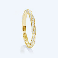 Load image into Gallery viewer, Moissanite Wedding Band 14K Yellow Gold Plated 925 Sterling Silver Twist Eternity Rings
