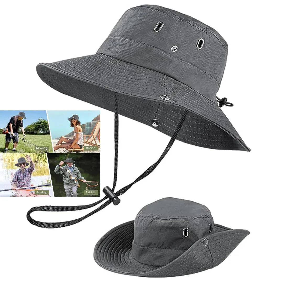 Womens Outdoor Sun Hat Summer UV Protection Bucket Safari Wide Brim Fisherman Cap - Shop & Buy