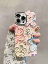 Load image into Gallery viewer, Luxury Flowers Glitter Laser Phone Case For iPhone 16 Pro Max 15 14 Plus 13 12 11 Diamond Soft Shockproof Lens protection Cover
