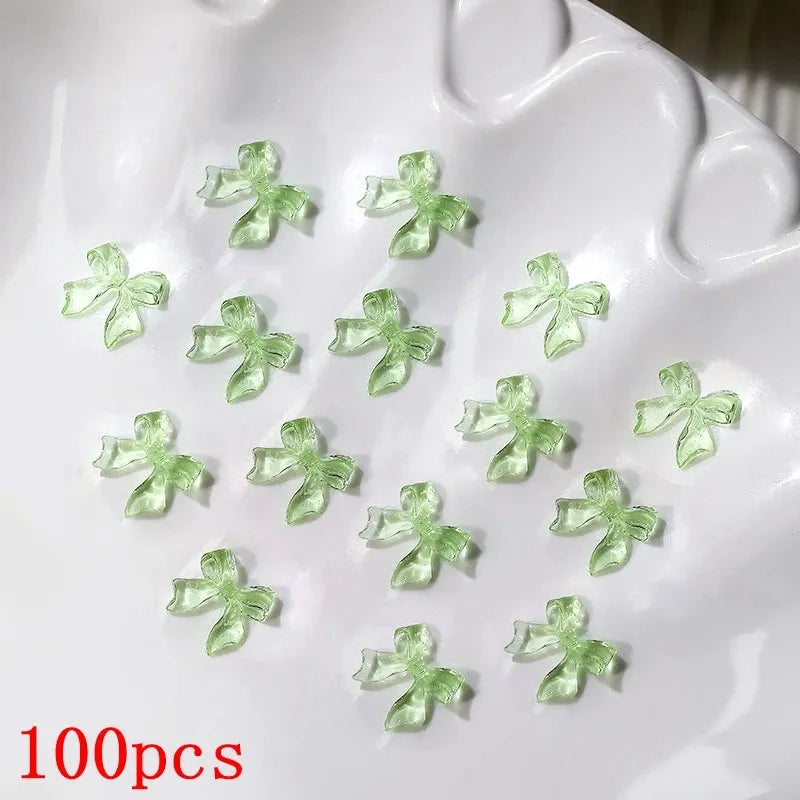 500-600pcs Bow Flower Nail Art Resin Decorations Mix Shapes Nail Charms Press on Manicure Supplies - Shop & Buy