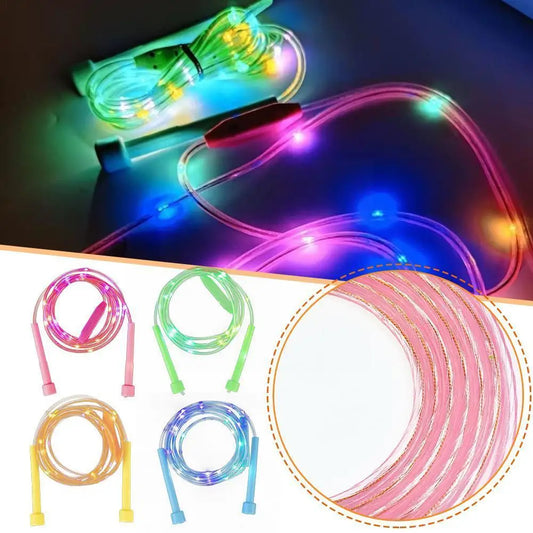 Fashion Illuminated Jump Rope With LED Light Fitness Body 4 Exercise Equipment Color Rope Loss Weight Sports