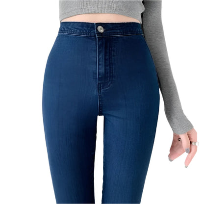 Skinny Jeans For Woman Super Stretch Gray Denim Sexy High Waist Slim Female Fashion