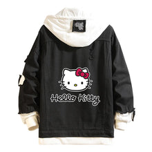 Load image into Gallery viewer, Women and men Cowboy Jacket Hello Kitty Hoodie Spring and Autumn KT Cat Sweet Top
