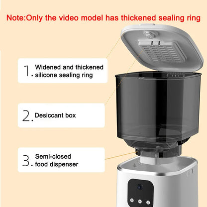 6L Cat Feeder Video Camera Smart Timing Pet Feeder For Cats Dog WiFi APP Intelligent Dry Autom Food Dispenser With Voice Recorde