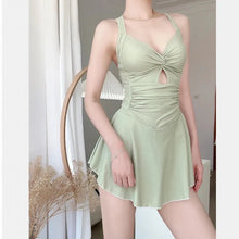 Load image into Gallery viewer, Women Hanging Neck Sweet Cute Swimwear Sexy One-piec Beach Wear Swim Suit Beach Dress
