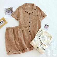 Load image into Gallery viewer, 100% Cotton Gauze Summer Women Pajamas Polka Dot Print Sleepwear
