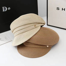 Load image into Gallery viewer, Summer New Korean Version Women&#39;s Berets Casual Fashion Straw Shading Sun Protection Hat
