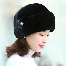 Load image into Gallery viewer, New Mom Style Hat Women&#39;s Winter Artificial Mink Hair Top Hat Fashion Leather Warm Hat
