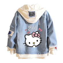 Load image into Gallery viewer, Women and men Cowboy Jacket Hello Kitty Hoodie Spring and Autumn KT Cat Sweet Top
