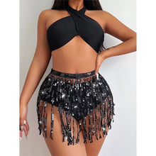 Load image into Gallery viewer, Sequin Fringed Skirt Halter Bikini Women Swimwear Female Swimsuit Three-pieces Bikini set Bather Bathing Suit
