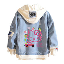 Load image into Gallery viewer, Women and men Cowboy Jacket Hello Kitty Hoodie Spring and Autumn KT Cat Sweet Top
