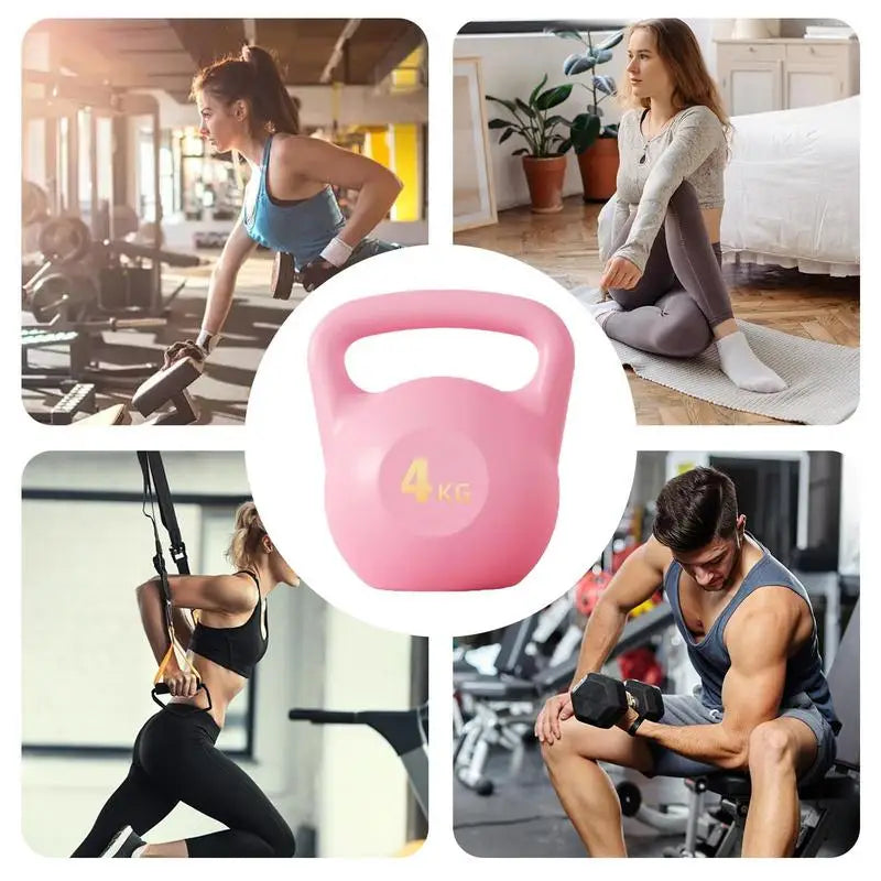 Women Lifting Kettle 2-6kg Dumbbell Carrying Kettlebells Deep Squat Strength Training Fitness Home Exercise Soft Kettlebells