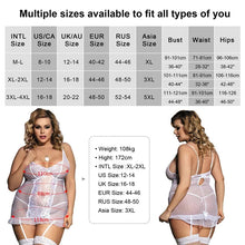 Load image into Gallery viewer, Ultra-thin White Mini Lace Lingerie Nightdress Transparent Sexy Garter Babydoll Pajamas
