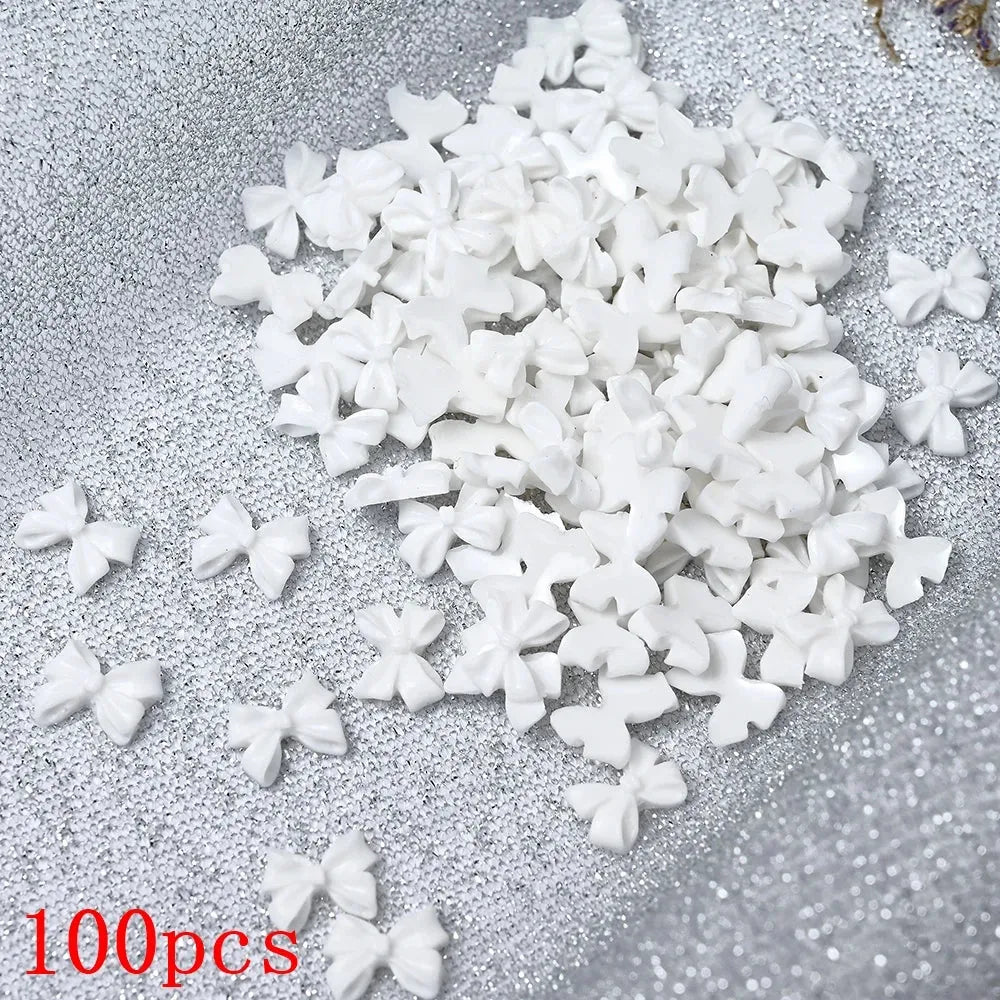 500-600pcs Bow Flower Nail Art Resin Decorations Mix Shapes Nail Charms Press on Manicure Supplies - Shop & Buy