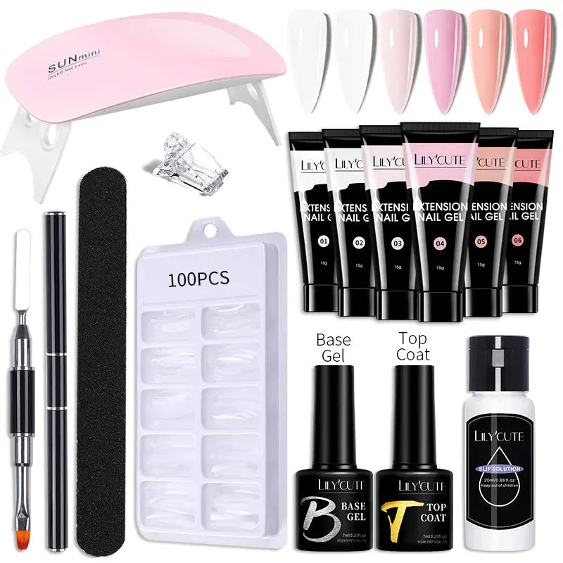 15ML Quick Extension Gel Kit All for Manicure Gel Nail Extension Set Slip Solution Acrylic Gel Polish Nail Art DIY Tool - Shop & Buy