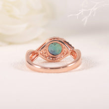 Load image into Gallery viewer, Rose Gold Plated 925 Sterling Silver 7mm Round Color Changing Lab Alexandrite Ring for Women June Birthstone Ring