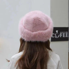 Load image into Gallery viewer, New Women Warm Thick Bucket Hats Fluffy Fur Panama Cap Plush Windproof Ear Protection Caps
