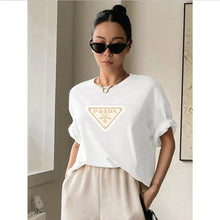 Load image into Gallery viewer, Summer Women&#39;s Chic Luxury T-shirts for Woman Y2K Cotton Jersey Casual Harajuku Brand Fashion Active Short-sleeved Clothing
