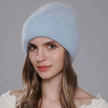 Load image into Gallery viewer, Hats For Women Fashion Twist Style Angora Rabbit Fur Beanie Winter Warm knitted Cashmere Hat Ladies Casual Skullies Cap
