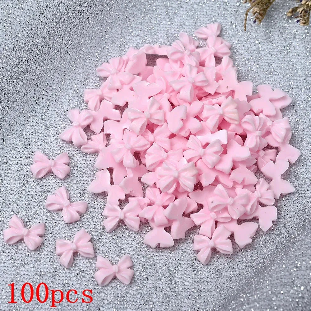 500-600pcs Bow Flower Nail Art Resin Decorations Mix Shapes Nail Charms Press on Manicure Supplies - Shop & Buy