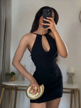 Load image into Gallery viewer, Summer new style casual and sexy backless slim fit solid color suspender dress short skirt
