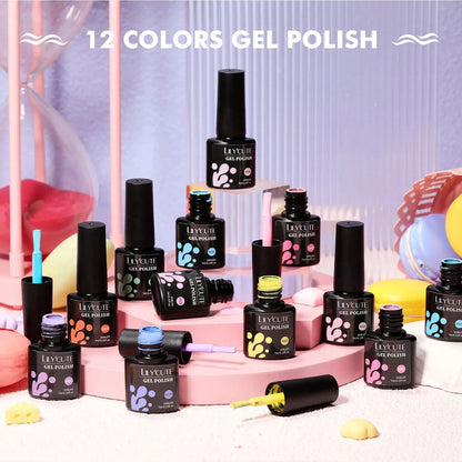 12PCs 7ml Spring Macaron Nail Gel Polish Set Semi Permanent UV Gel For Manicure Soak Off Gel Nail Polish Kit Varnishes - Shop & Buy