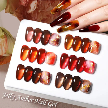 6PCS/SET 7ml Winter Gel Nail Polish Set Jelly Pink Nude Translucent Semi Permanent Soak Off Nail Art Manicure Set - Shop & Buy