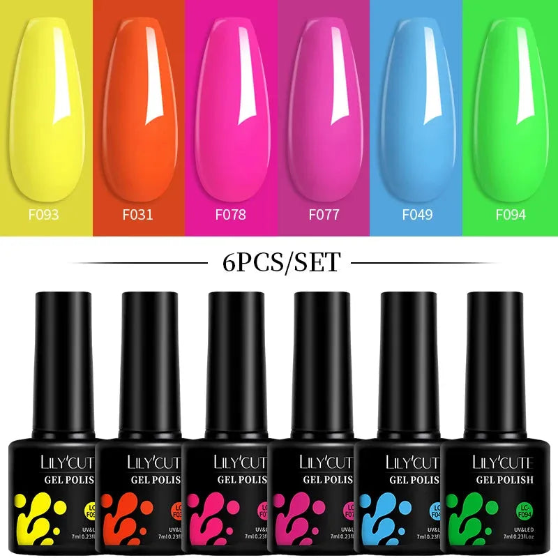 6Pcs/Set Reflective Colorful Liner Gel Nail Polish Kit Sparkling Glitter Flower Drawing Painting Stripe Pull Line Gel - Shop & Buy