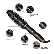 Load image into Gallery viewer, Hair Curling Iron Brush Ceramic Ionic Hair Curler Straightener Hot Brush
